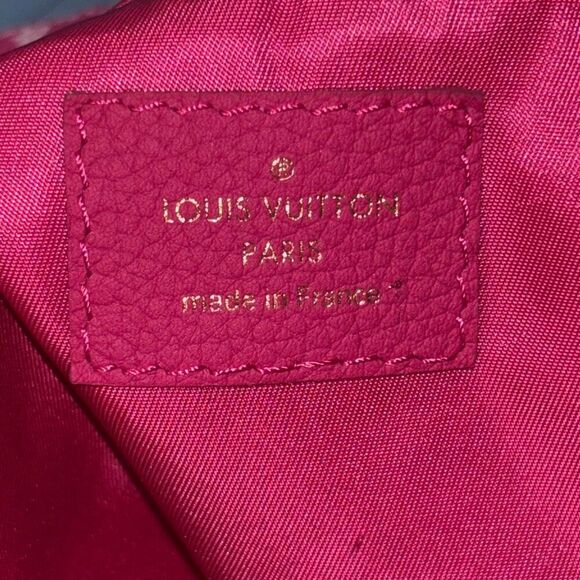 New Louis Vuitton pink denim Noefull MM purse bag leather strap shopper monogram - Picture 9 of 10